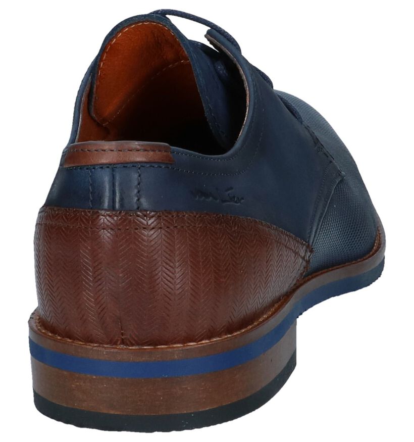 Van Lier Chaussures habillées en Bleu foncé en cuir (241085)