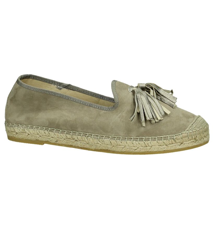 Vidorreta Taupe Espadrilles met Flosjes in daim (194996)