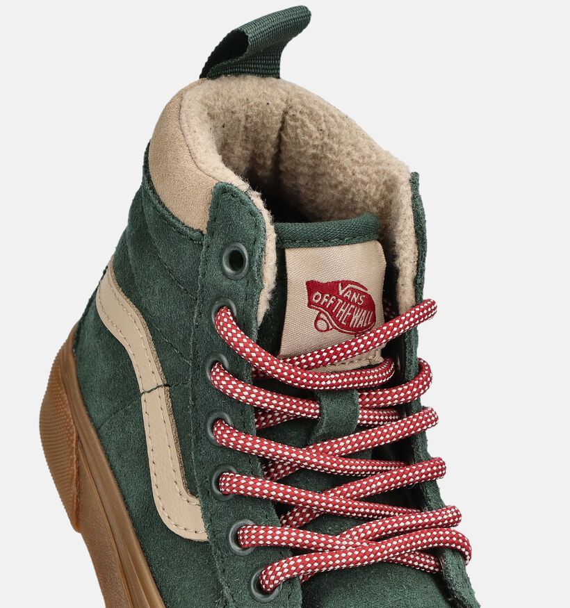 Vans Sk8 HI Insulated Donkergroene/Beige Sneakers voor jongens, meisjes (381347)