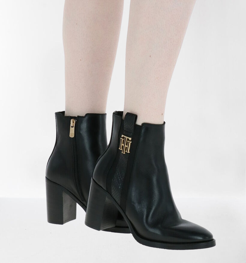 Tommy Hilfiger TH Interlock Bottillons en Noir en cuir (279984)