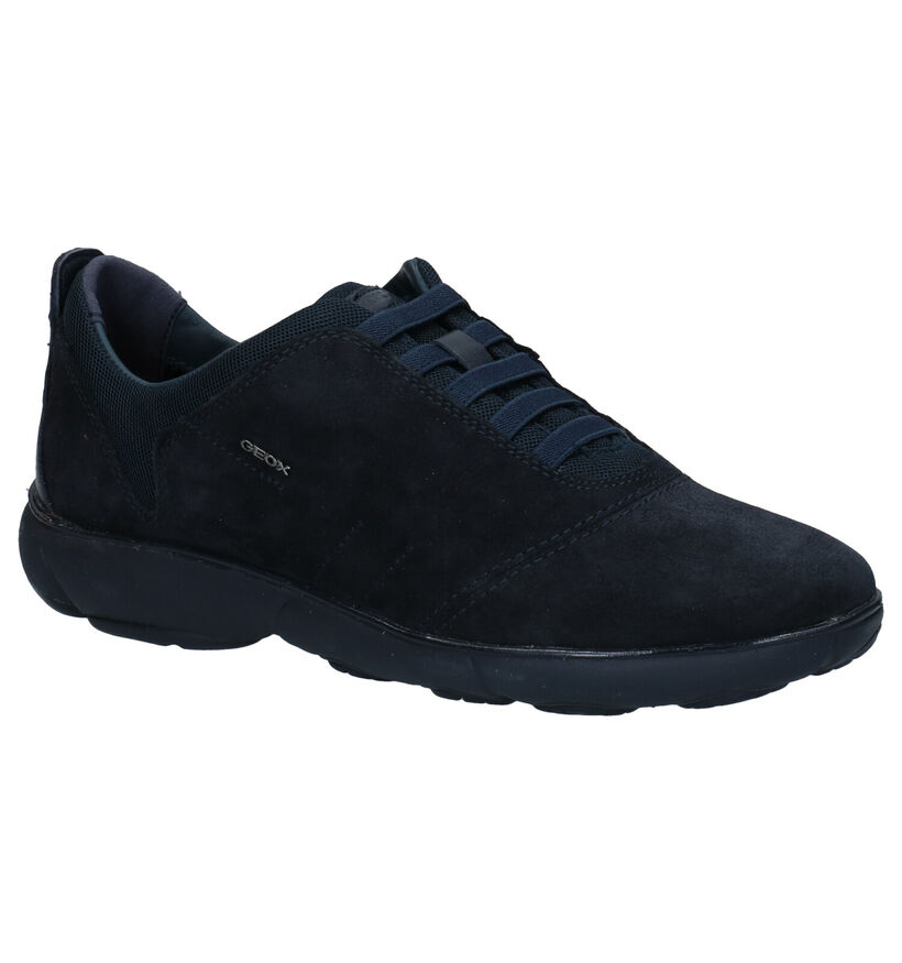 Geox Nebula Chaussures slip-on en Bleu en textile (278862)
