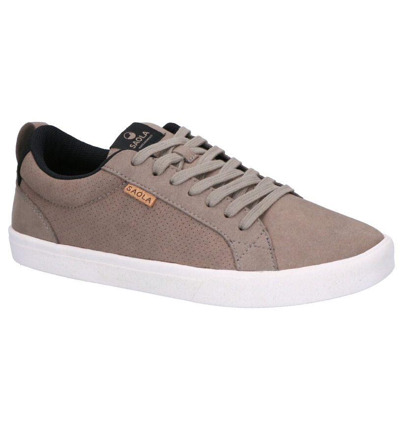 Saola Chaussures basses en Taupe en textile (254276)