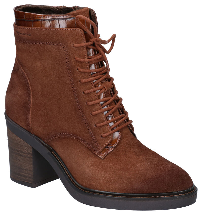 Tamaris TOUCH it Cognac Enkellaarzen in nubuck (280791)