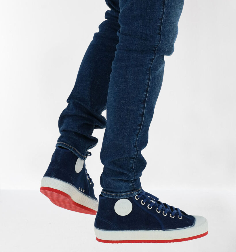 0051 Jeans Zwarte Sneakers in stof (294656)