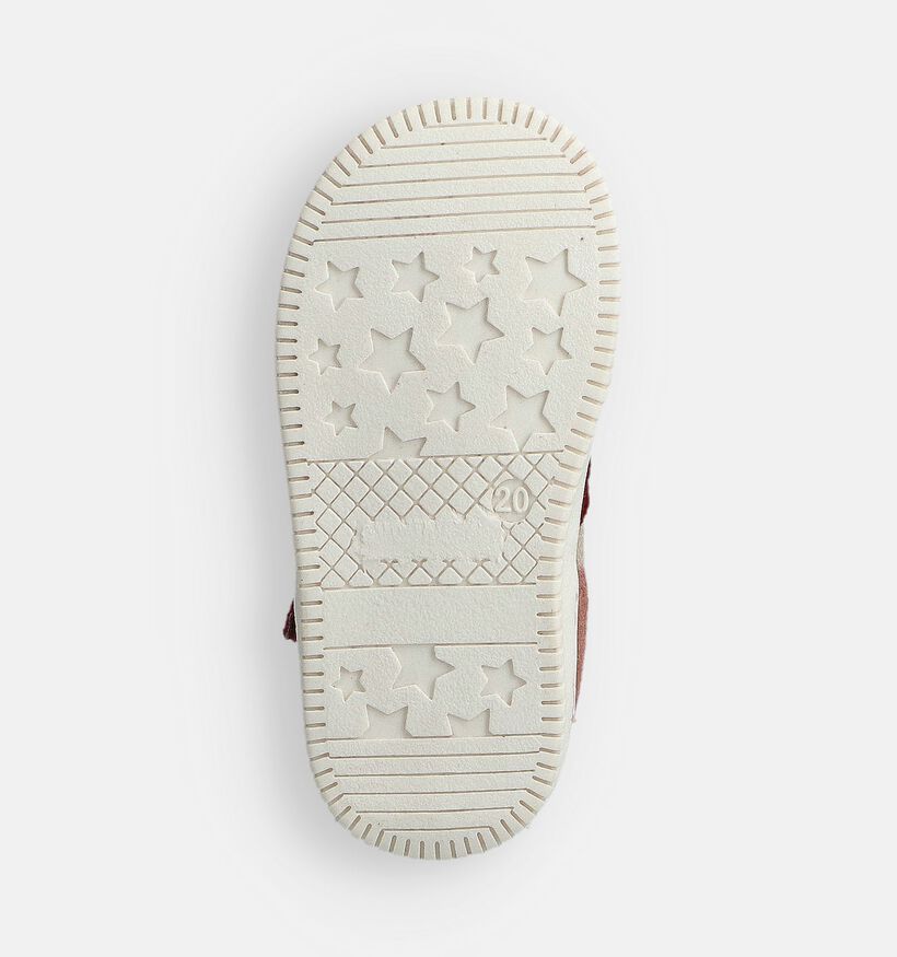 Milo & Mila Baskets en Beige/Bordeaux pour filles (380650) - pour semelles orthop&eacute;diques
