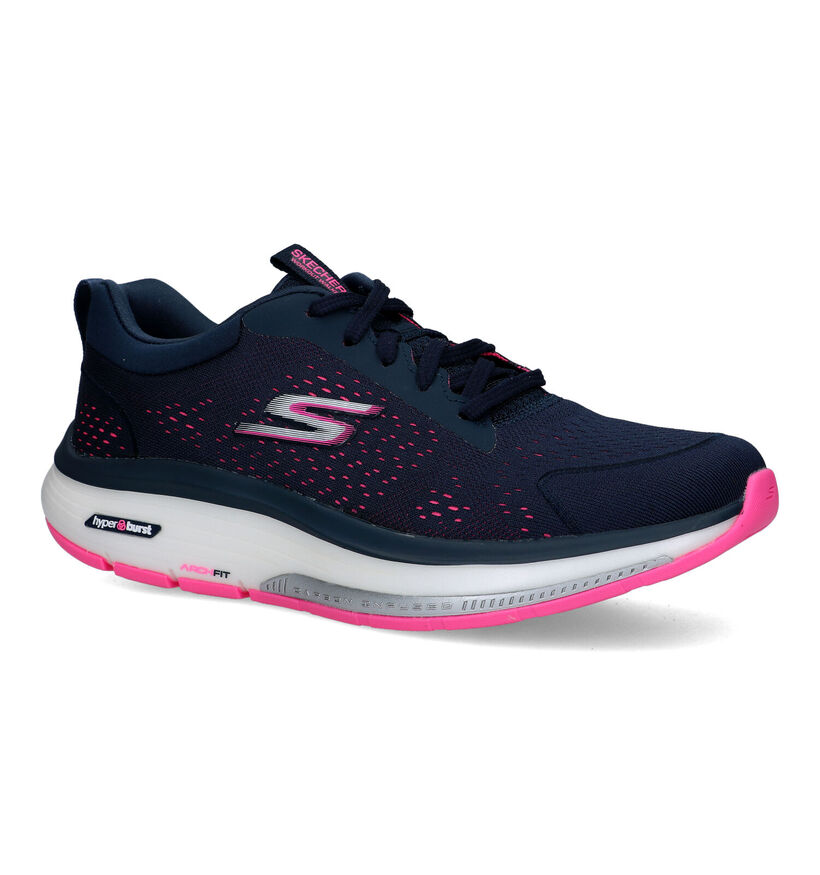 Skechers Go Walk Workout Walker Baskets en Bleu pour femmes (321380)