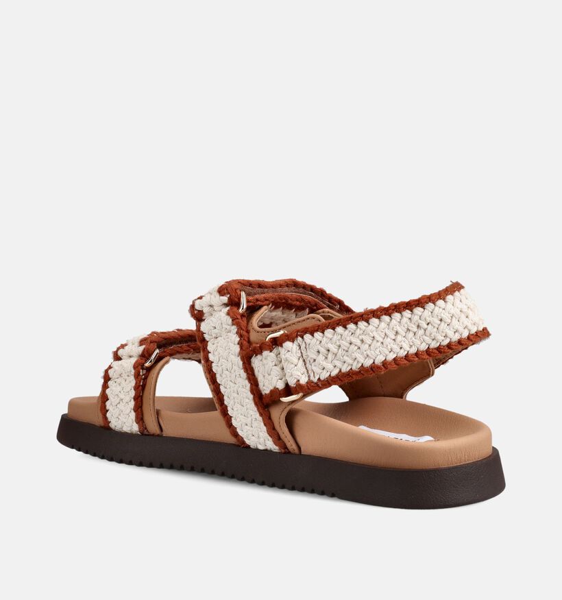 Steve Madden Mona Cream Sandales plates en &Eacute;cru pour femmes (372092)