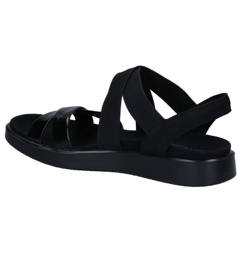 Ecco Flowt Zwarte Sandalen in leer (287295)