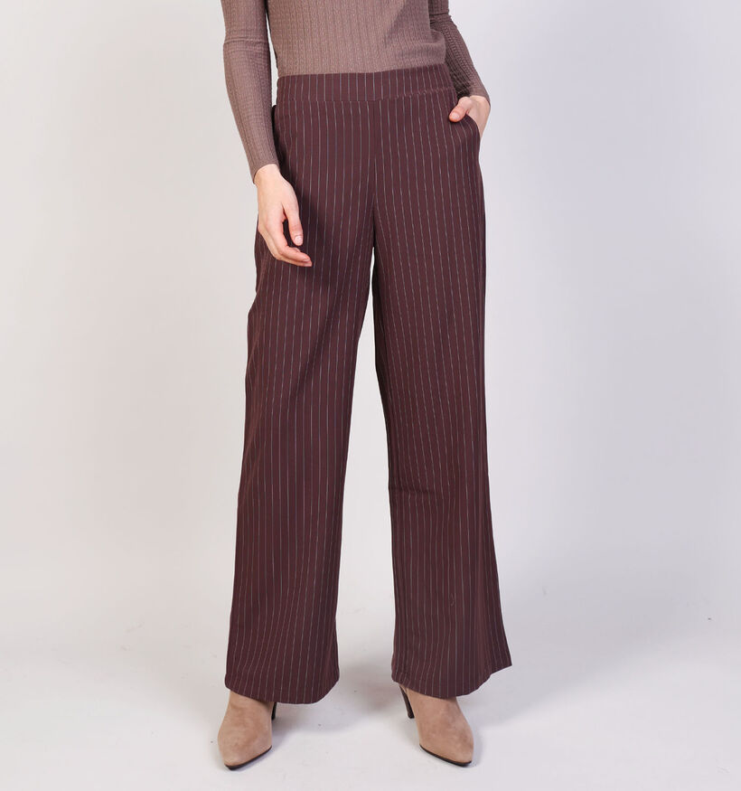 SISTERS POINT Verina Bruine Gestreepte Broek voor dames (371953)
