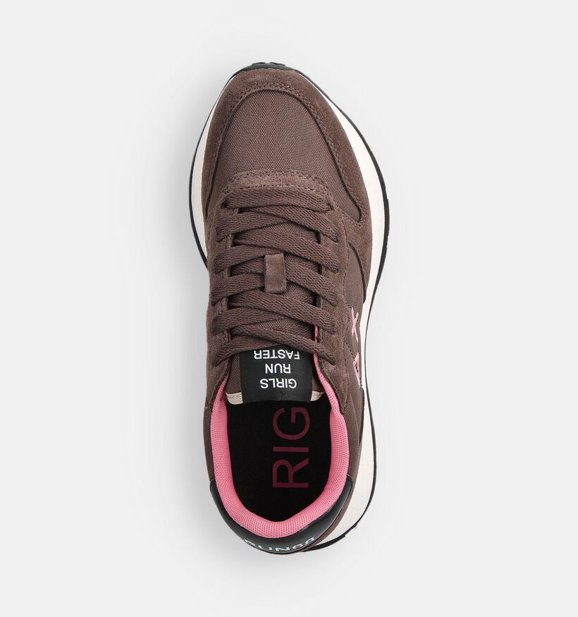 Sun68 Ally Solid Nylon Donkerbruine Sneakers voor dames (361896) - geschikt voor steunzolen
