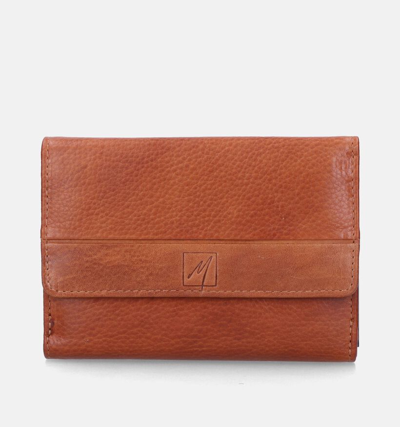 Label M Porte-monnaie à rabat en Cognac pour femmes (358858)