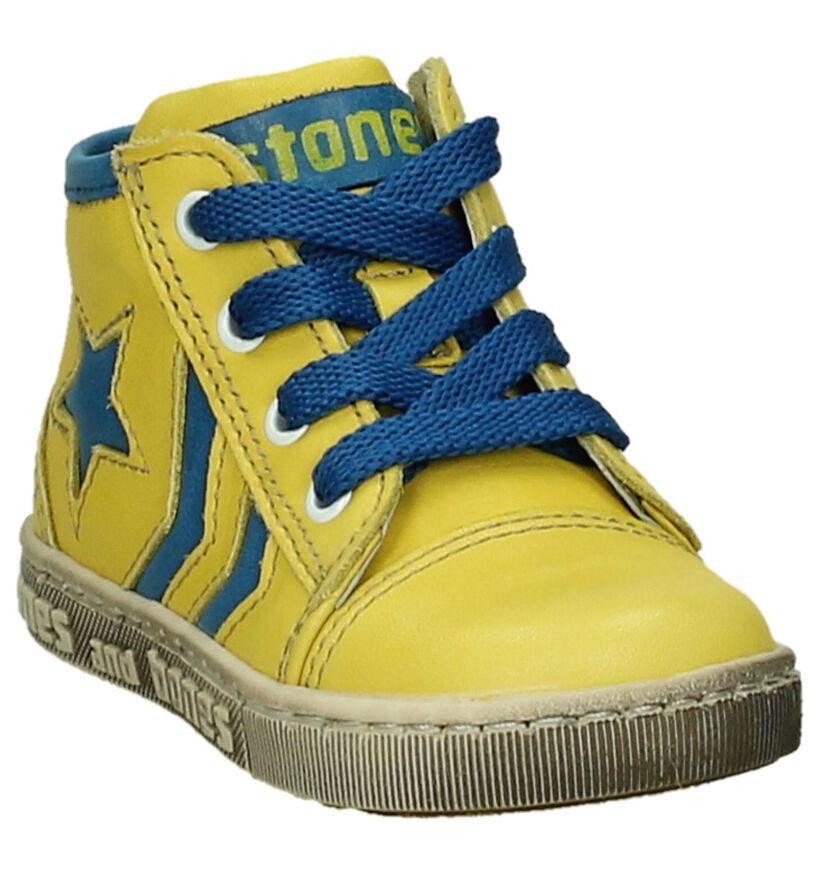 STONES and BONES Chaussures hautes en Jaune en cuir (190826)