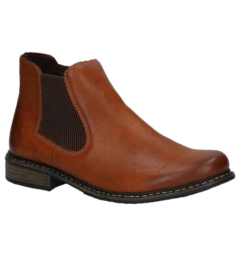 Rieker Bottines plates en Cognac en simili cuir (299386)