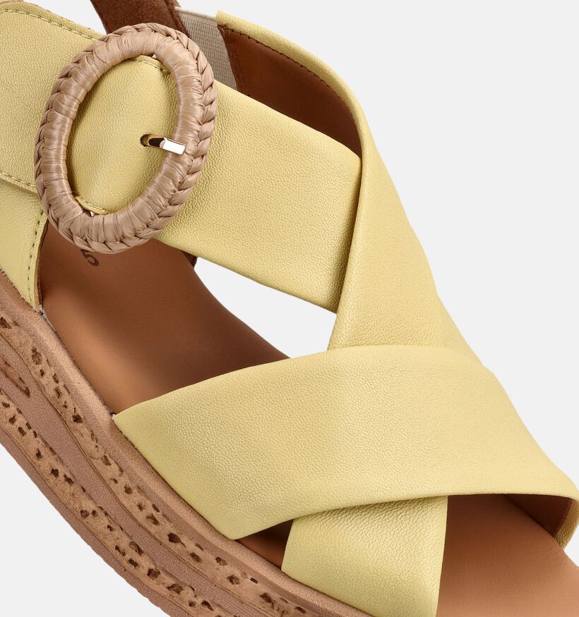 Gabor Sandales compens&eacute;es en Jaune pour femmes (373317)