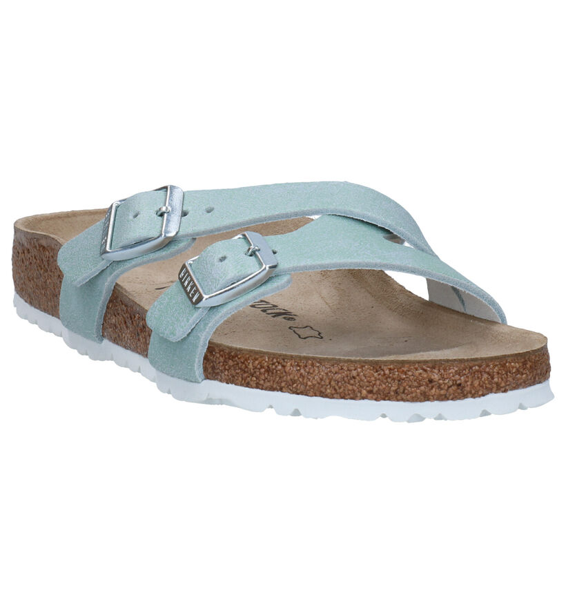 Birkenstock Yao Nu-pieds en Bleu en cuir (271246)