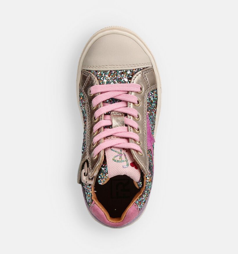 FR by Romagnoli Baskets montantes en Rose/Or pour filles (364580) - pour semelles orthopédiques