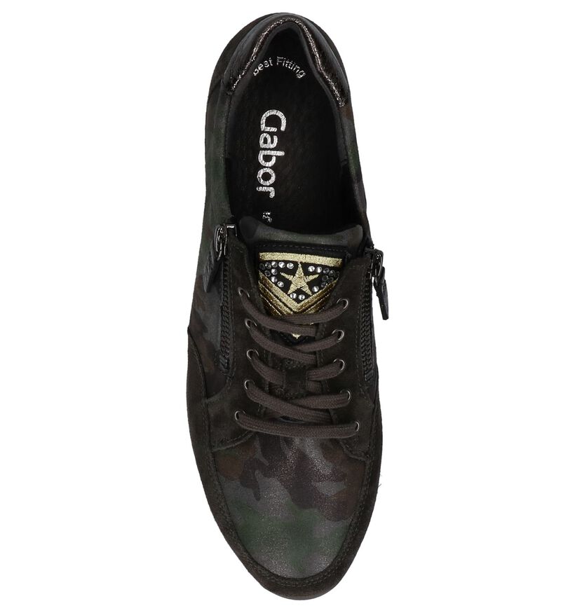 Gabor Chaussures à lacets en Vert kaki en cuir (231172)
