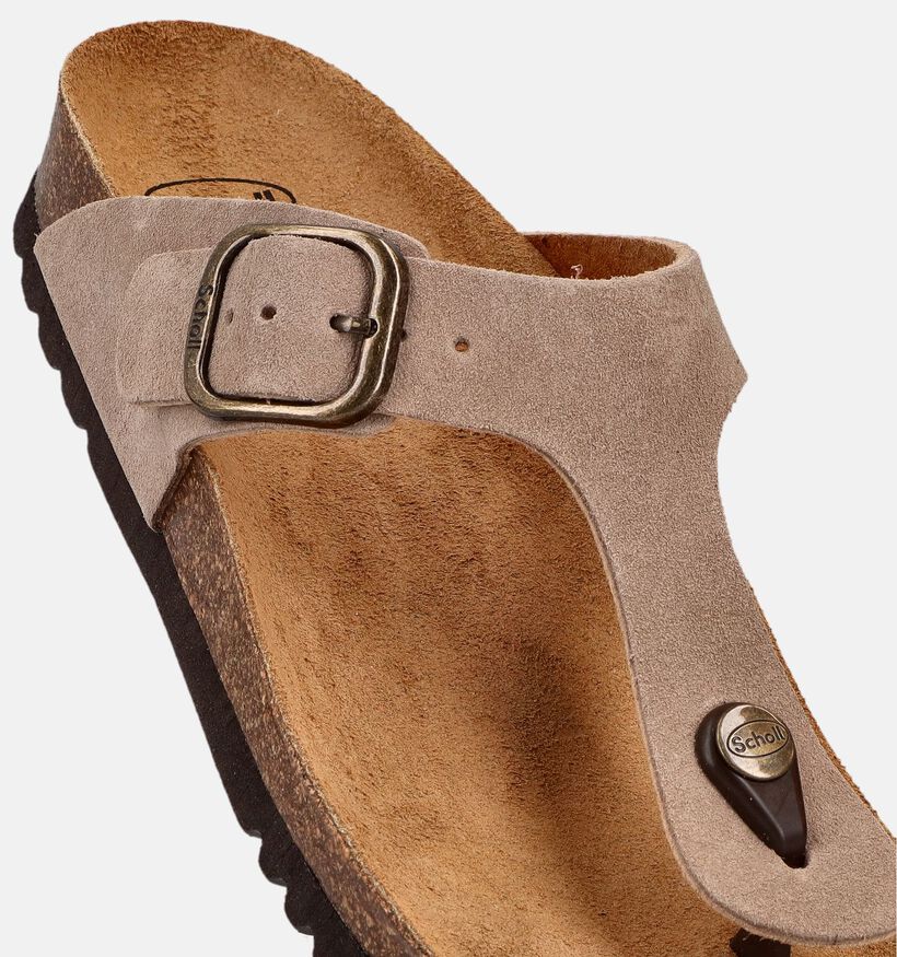 Scholl Anais Nu-pieds plates en Beige pour femmes (369847)