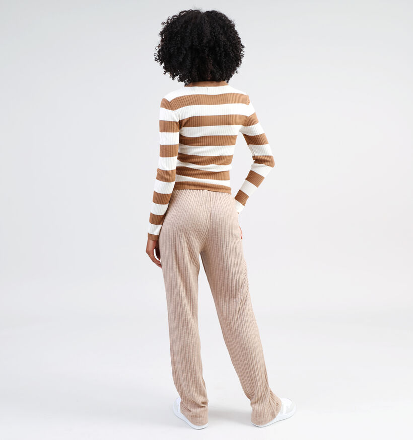 Pieces Lena HW Straight Pantalon en Brun pour femmes (334924)