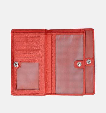 Euro-Leather Portemonnees Zwart/Oranje/Goud/Cognac
