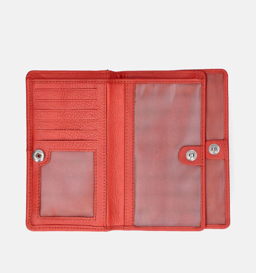 Euro-Leather Porte-monnaie à rabat en Orange pour femmes (353522)