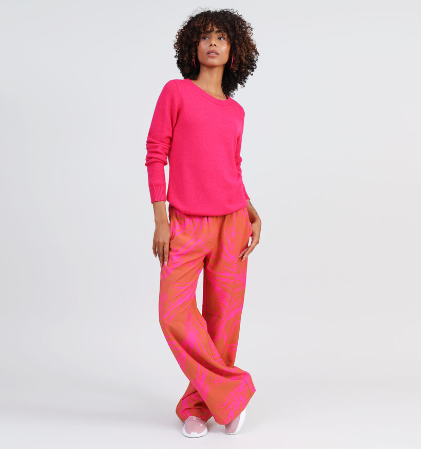 Vila Ril Pull en tricot en Fuchsia pour femmes (328851)