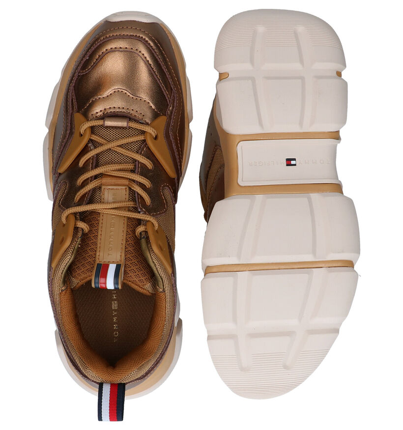 Tommy Hilfiger Metallic Chunky Gouden Sneakers in leer (279992)