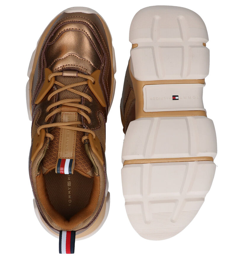 Tommy Hilfiger Metallic Chunky Baskets en Or en cuir (279992)