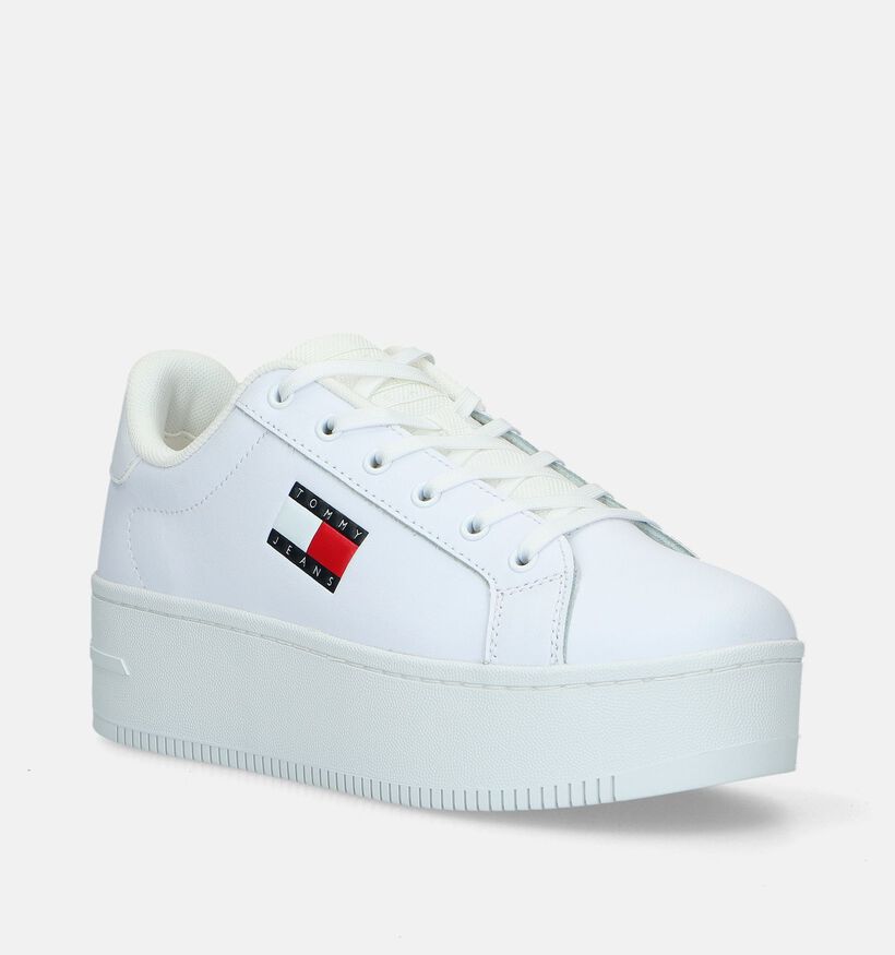 Tommy Hilfiger TJW Flatform Ess Witte Sneakers voor dames (334337) - geschikt voor steunzolen