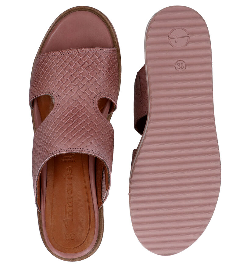 Tamaris Touch it Mules en Rose en cuir (291615)