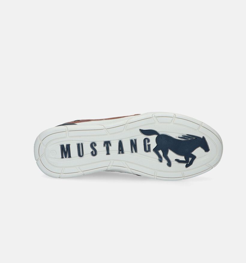 Mustang Cognac Veterschoenen voor heren (338788) - geschikt voor steunzolen