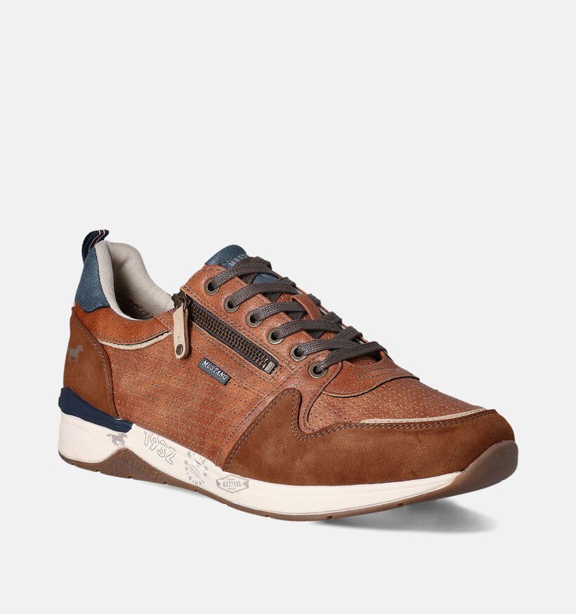 Mustang Cognac Veterschoenen voor heren (351332)