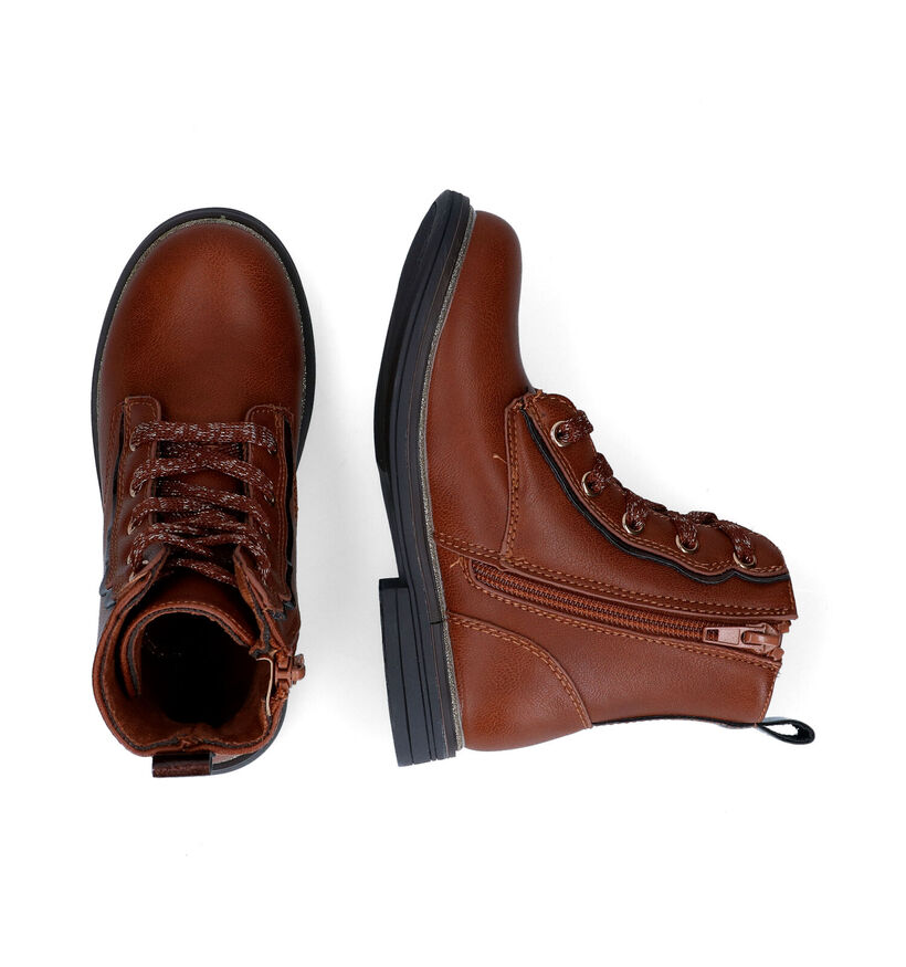 Milo & Mila Cognac Bottines in kunstleer (297204)