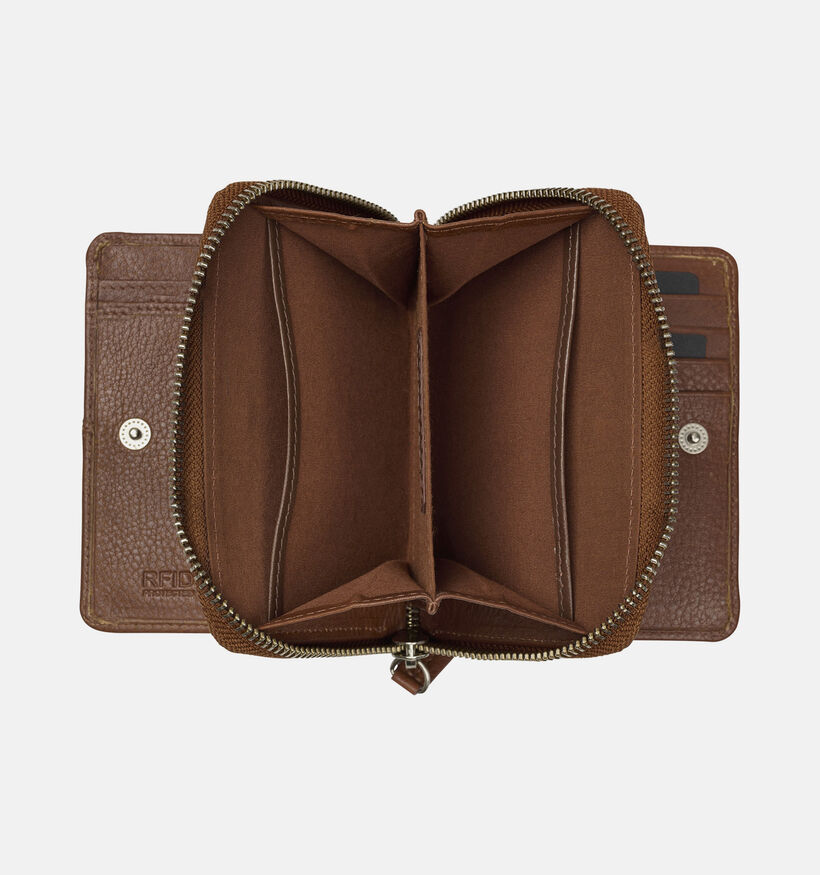 Burkely Cognac Portemonnee met Rits voor dames (380415)