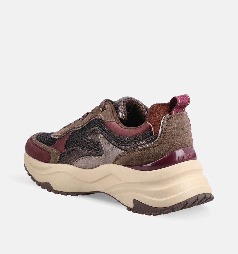 Mexx Palma Ora Baskets en Bordeaux/Brun pour femmes (378560) - pour semelles orthop&eacute;diques
