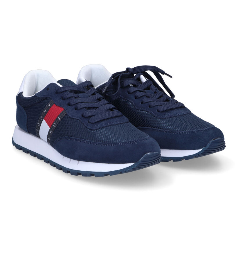 TH Tommy Jeans Mix Runner Blauwe Sneakers voor heren (300636)