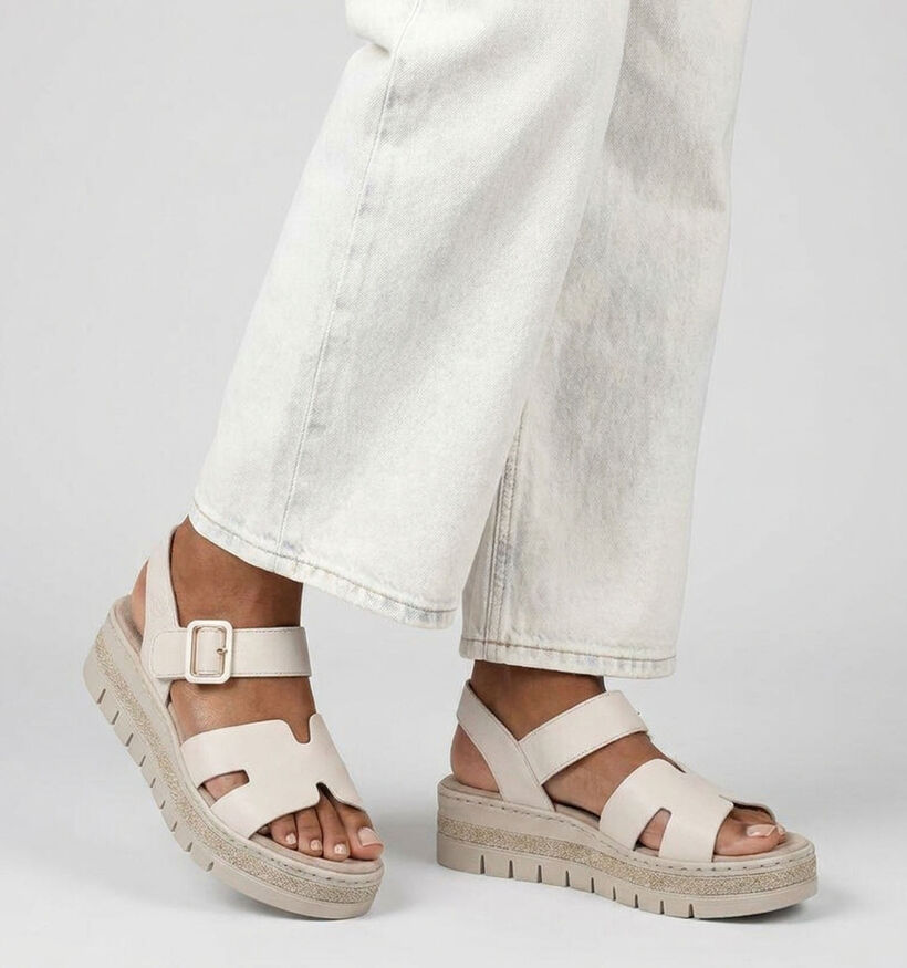 Rieker Ecru Sandalen voor dames (370390)