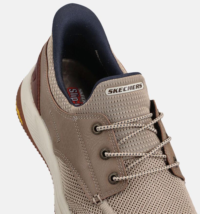 Skechers Meroe Alden Taupe Slip-in Sneakers voor heren (371033) - geschikt voor steunzolen