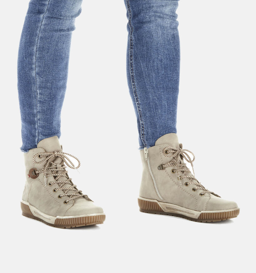 Rieker Beige Hoge Sneakers voor dames (360463) - geschikt voor steunzolen