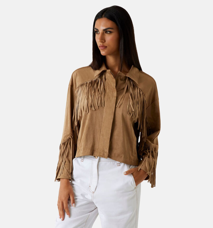 Guess Wet Sand Manteau court en Marron pour femmes (370367)