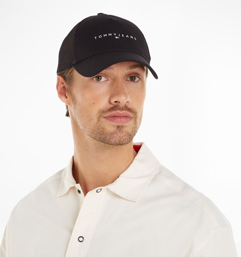 Tommy Hilfiger Linear Logo Trucker Cap Casquette en Noir pour hommes (343525)