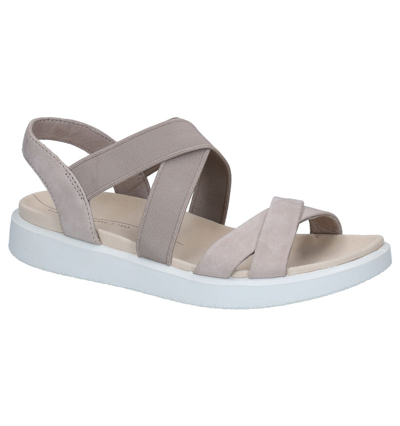 ECCO Flowt Taupe Sandalen in nubuck (287296)