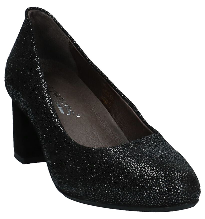 Zwarte Pumps met Glitters Softwaves in daim (232669)