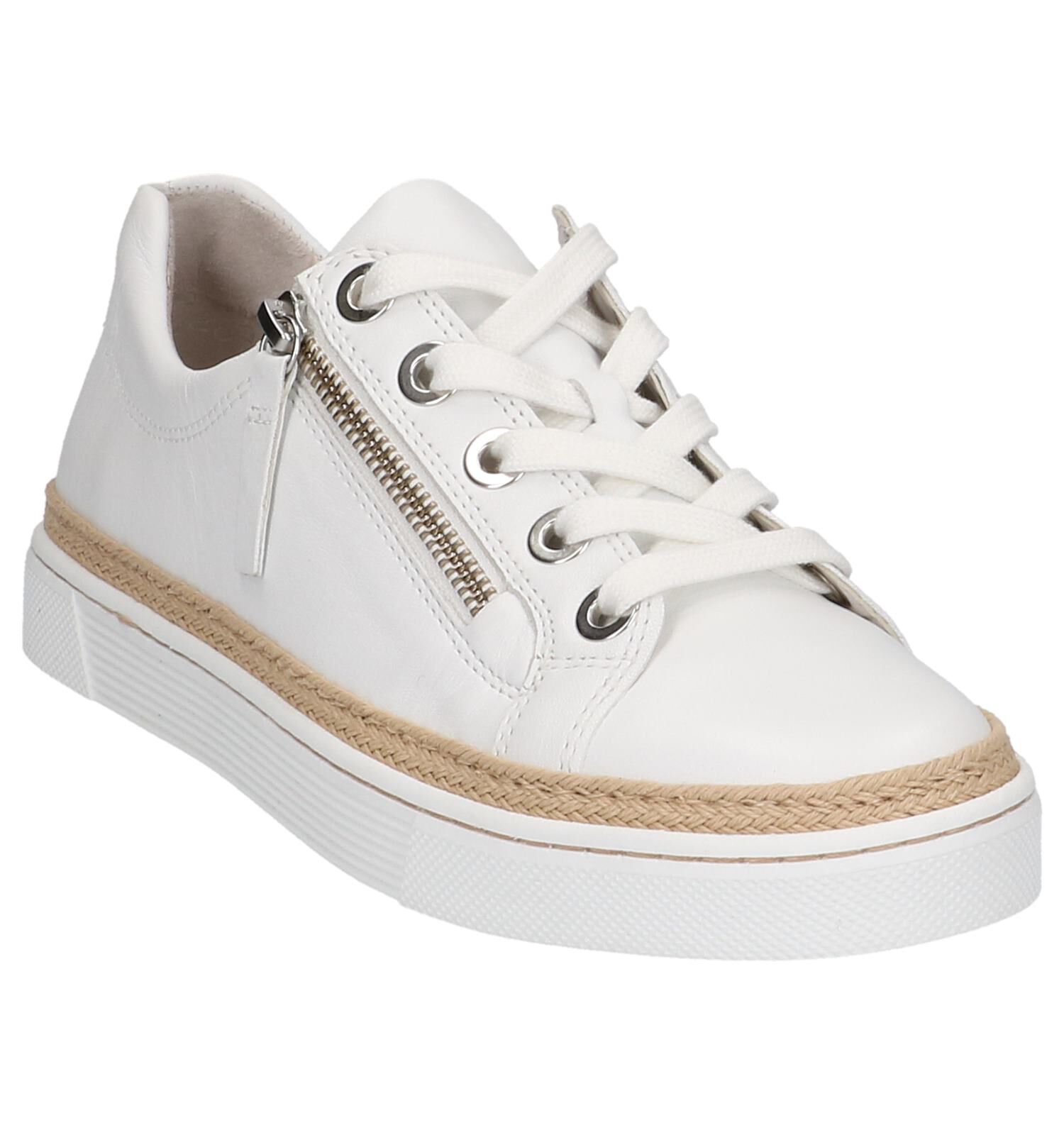 Witte Sneakers Gabor Comfort met Rits Veter Dames Sneakers Online op TORFS.BE