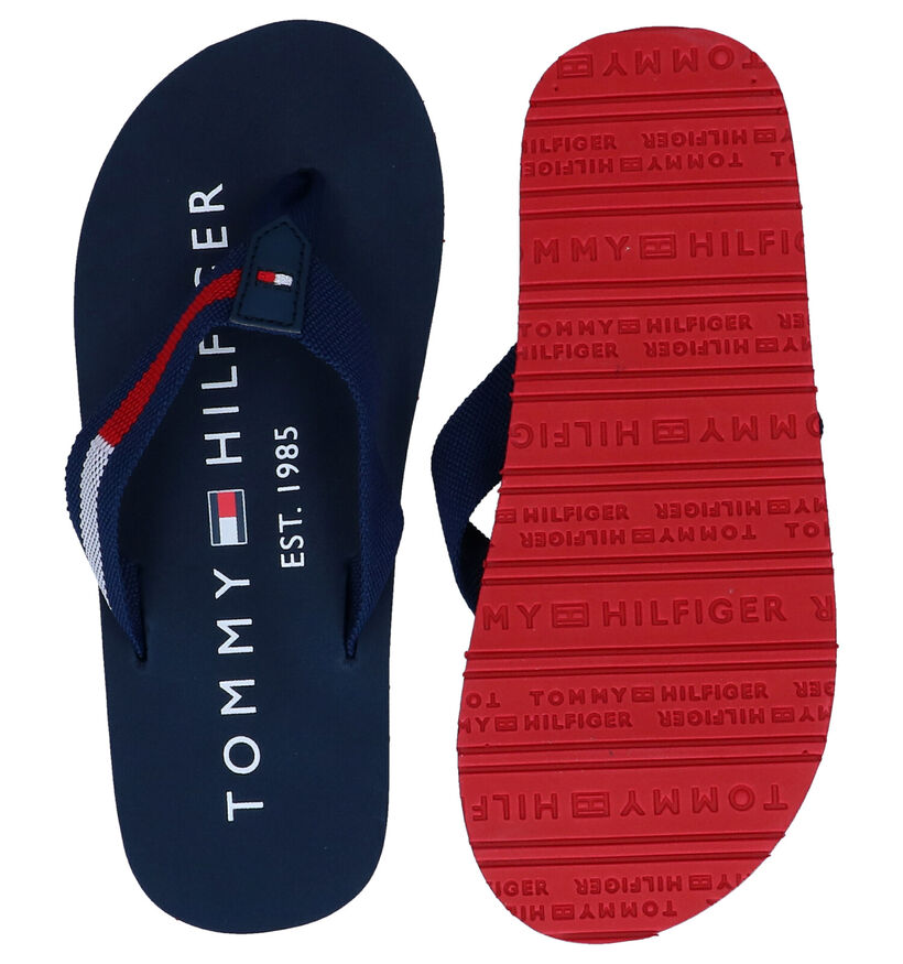 Tommy Hilfiger Blauwe Teenslippers in stof (285659)