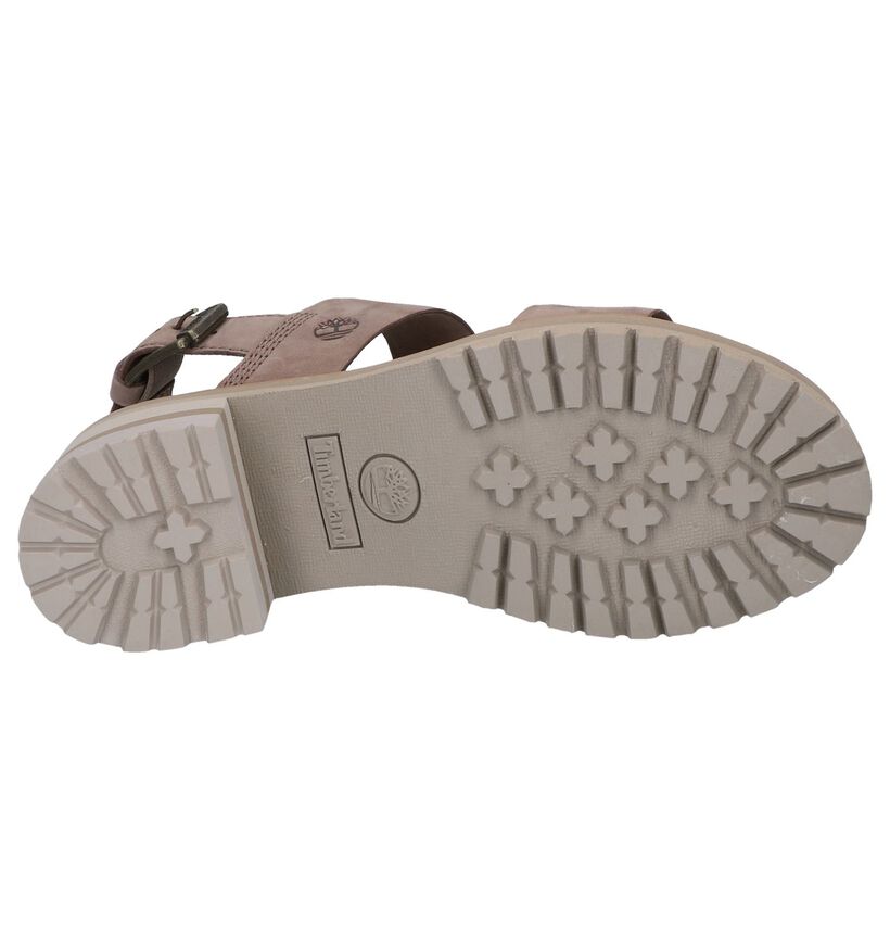 Timberland Sandales à talons en Taupe en nubuck (240538)
