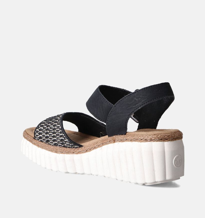 Rieker Zwarte Sandalen met Sleehak voor dames (354991)