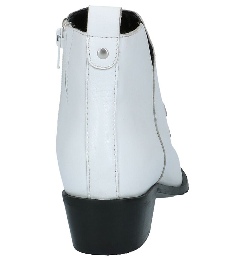 Witte Bronx Enkellaarzen met Studs in leer (222460)