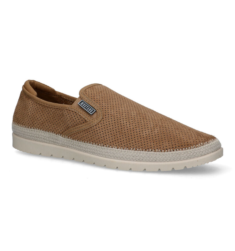 Mustang Beige Instappers in stof (323402)