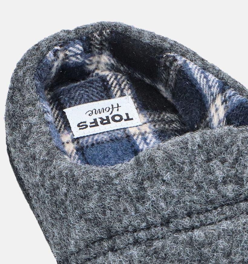 Torfs Home Pantoufles ouvertes en Gris pour hommes (350014)